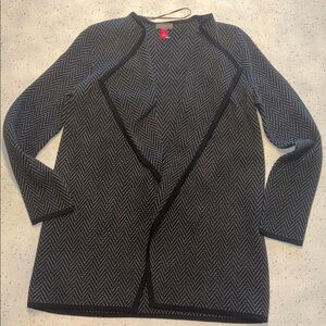 Vince Camuto Black and Gray Chevron Sweater